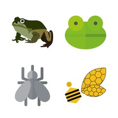 4 animal icons set
