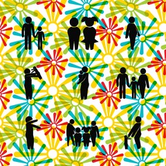 Obraz premium family vector icons set. hug, father and son, family and mother and baby in this set