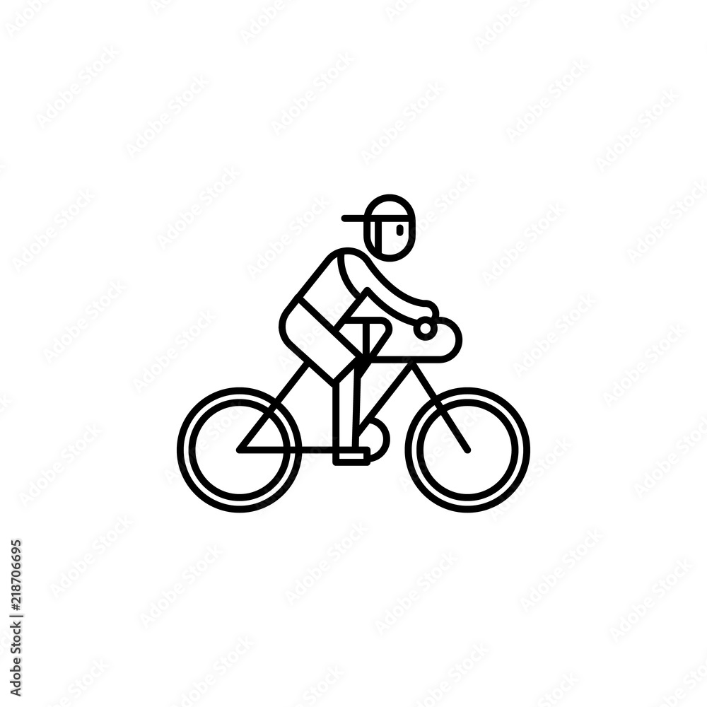 Aufkleber cyclist icon. element of cancer day icon for mobile concept and web apps. thin line cyclist icon can