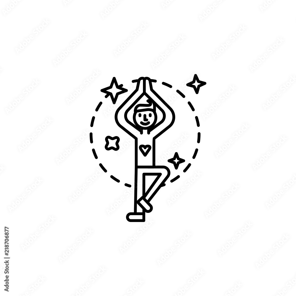 Poster meditation icon. element of cancer day icon for mobile concept and web apps. thin line meditation ic