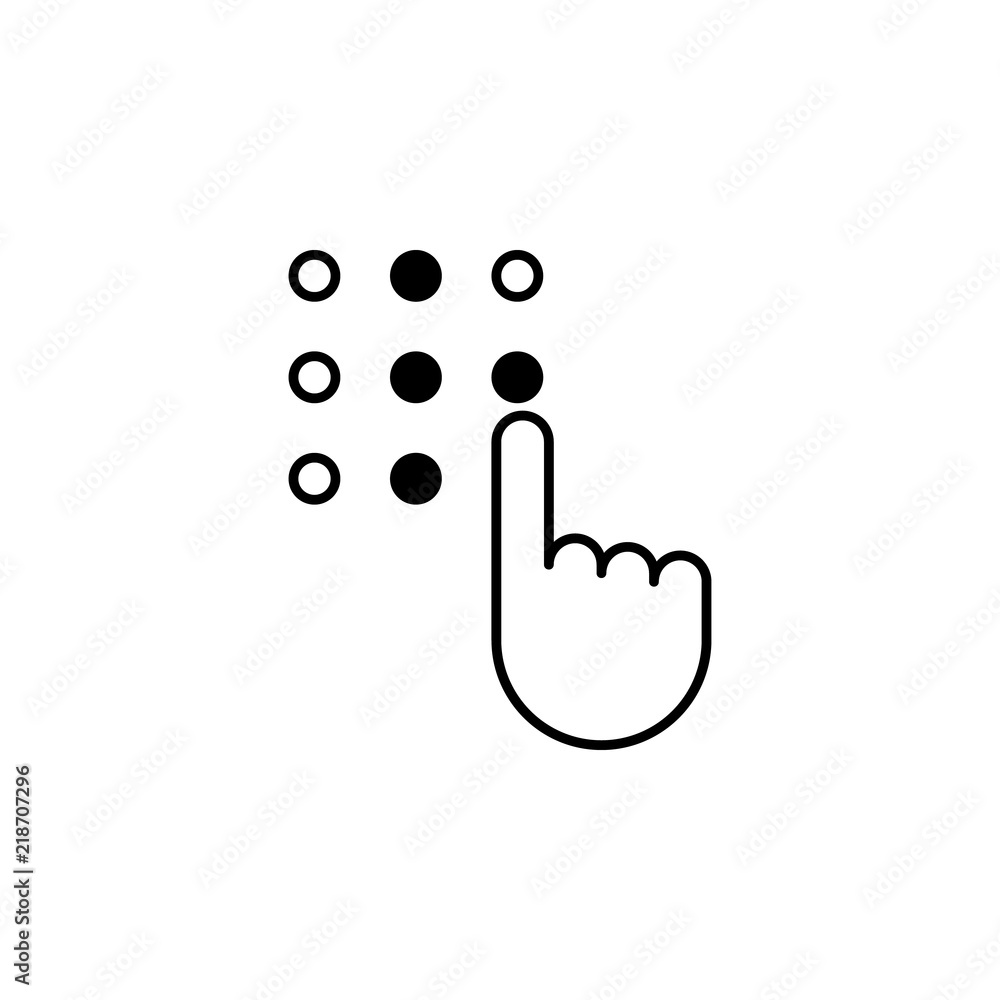 Poster alphabet for the blind icon. element of disabled icon for mobile concept and web apps. thin line alp