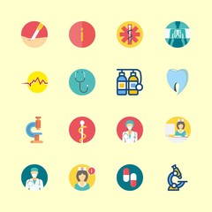 hospital icons set. antibiotic, gas, nursing and patient graphic works