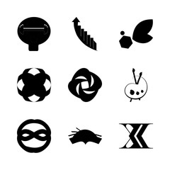logo icons set. manager, masculine, store and table graphic works