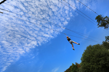 Fototapeta premium high ropes challenge course