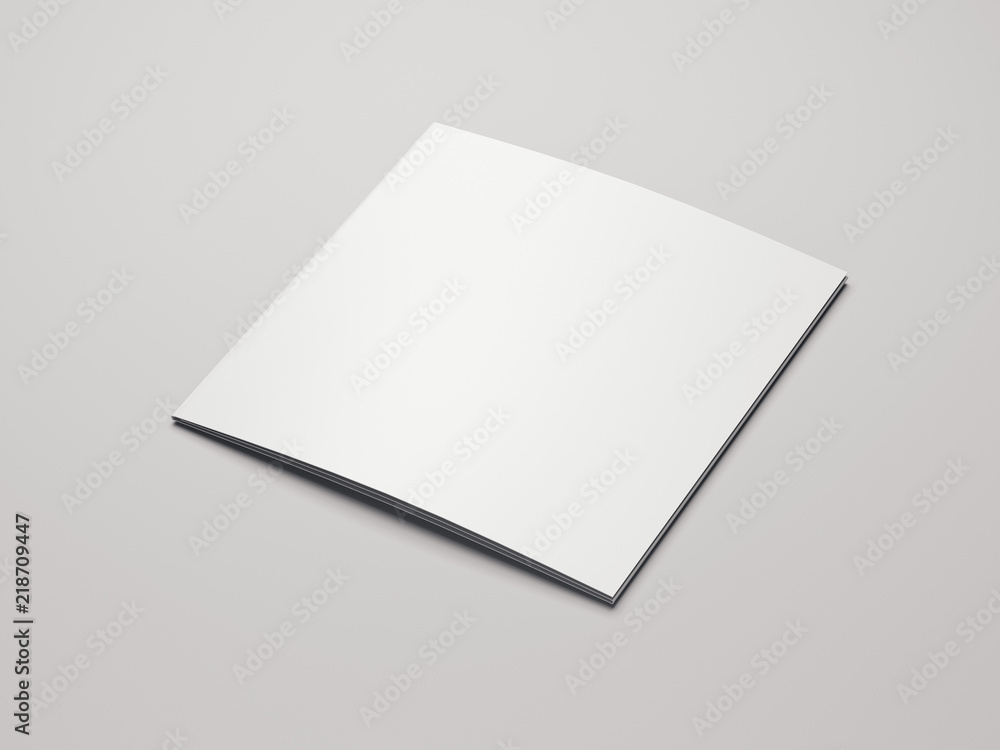 Poster close up of blank leaflet on light background, 3d rendering.