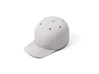 Close up of white realistic cap isolated, 3d rendering