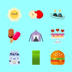 food icons set. canvas, apple, render and beer graphic works