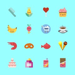 food vector icons set. wedding cake, soda, hottea and ice cream in this set