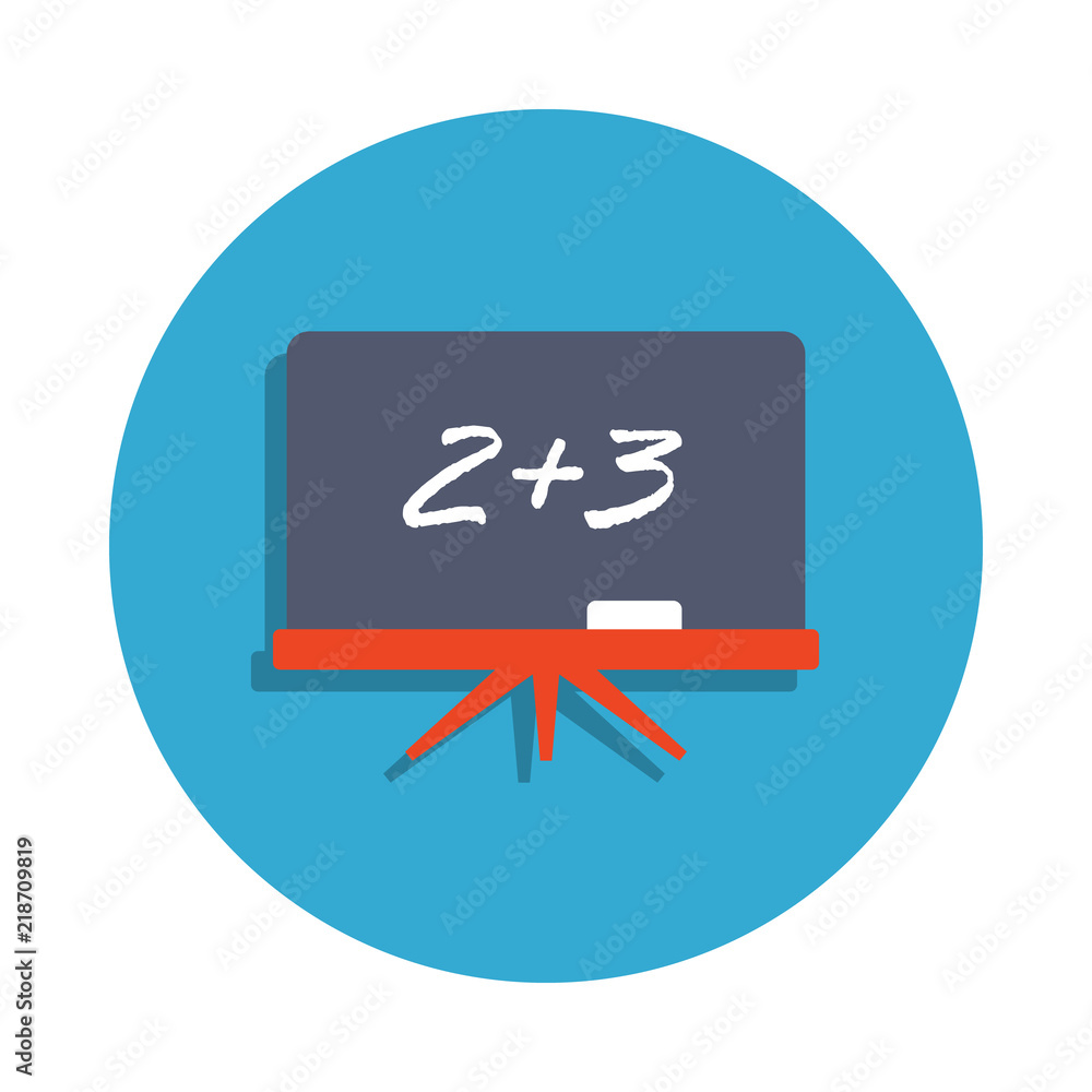 Poster school board with exercise colored in blue badge icon. element of school icon for mobile concept and