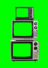 Vintage Television Tower with Chroma Green Background and Screen