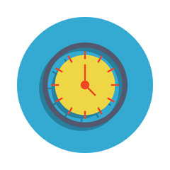 Wall Clock colored in blue badge icon. Element of school icon for mobile concept and web apps. Detailed Wall Clock icon can be used for web and mobile