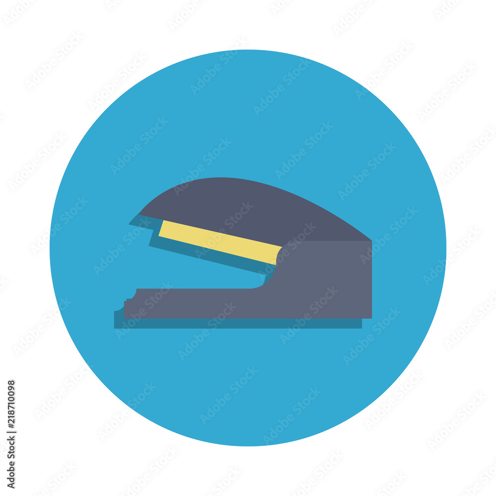Poster stapler colored in blue badge icon. element of school icon for mobile concept and web apps. detailed