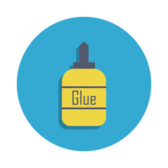 glue colored in blue badge icon. Element of school icon for mobile concept and web apps. Detailed glue icon can be used for web and mobile