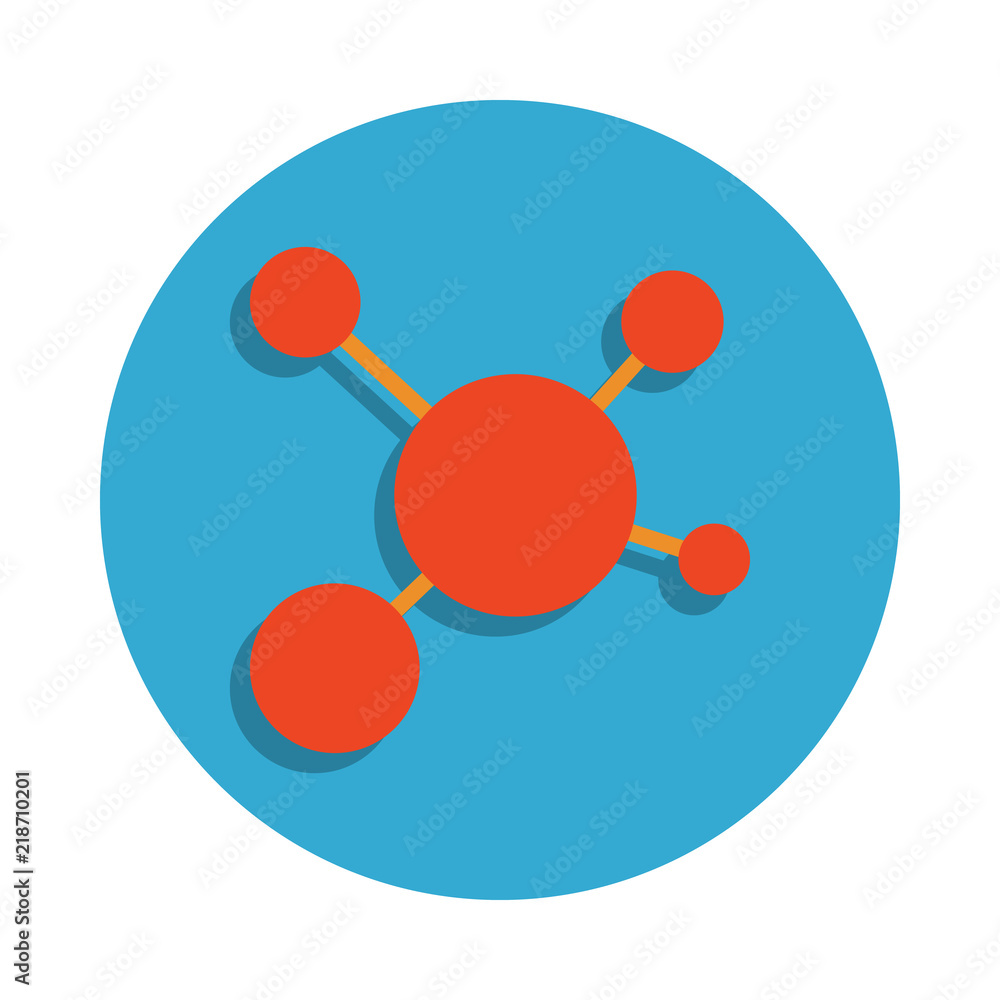 Poster molecules colored in blue badge icon. element of school icon for mobile concept and web apps. detail