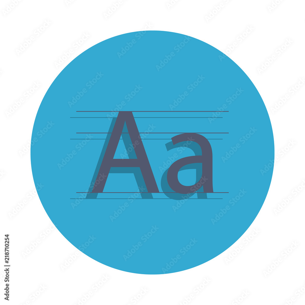 Poster letters a colored in blue badge icon. element of school icon for mobile concept and web apps. detail