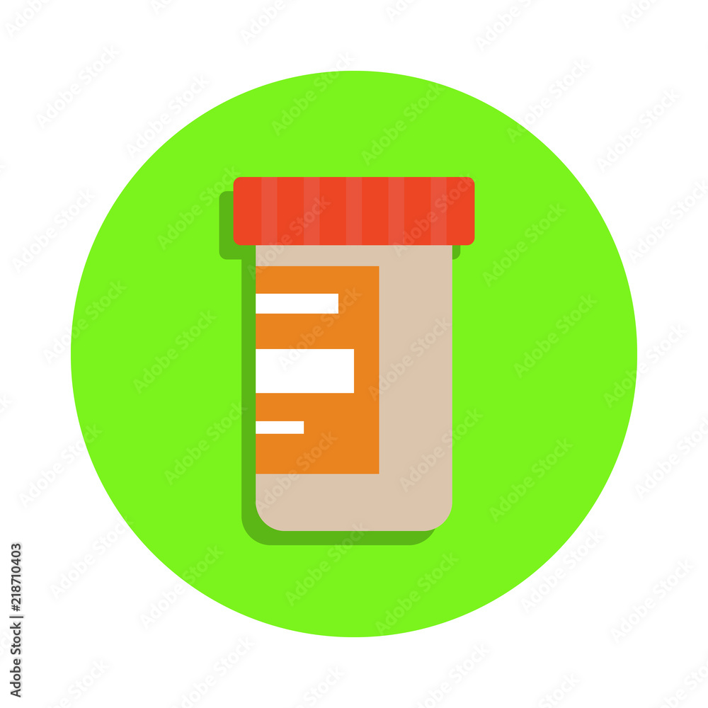 Aufkleber colored capsule for analysis in green badge icon. element of science and laboratory for mobile conce