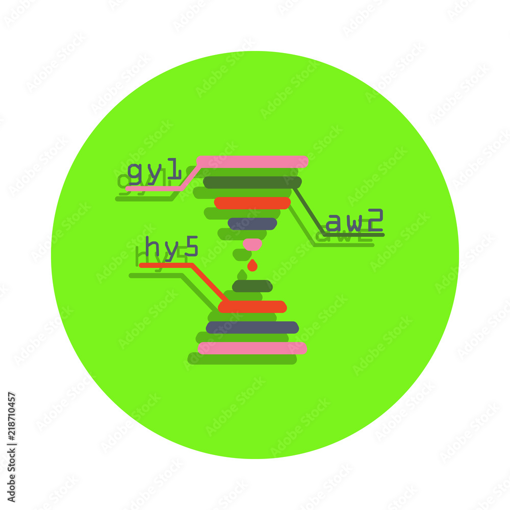 Poster colored chemical formulas in green badge icon. element of science and laboratory for mobile concept 