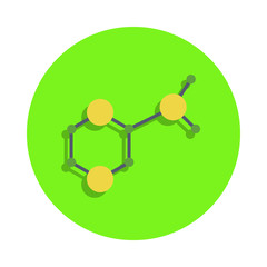 colored chemical chain in green badge icon. Element of science and laboratory for mobile concept and web apps. Detailed chemical chain icon