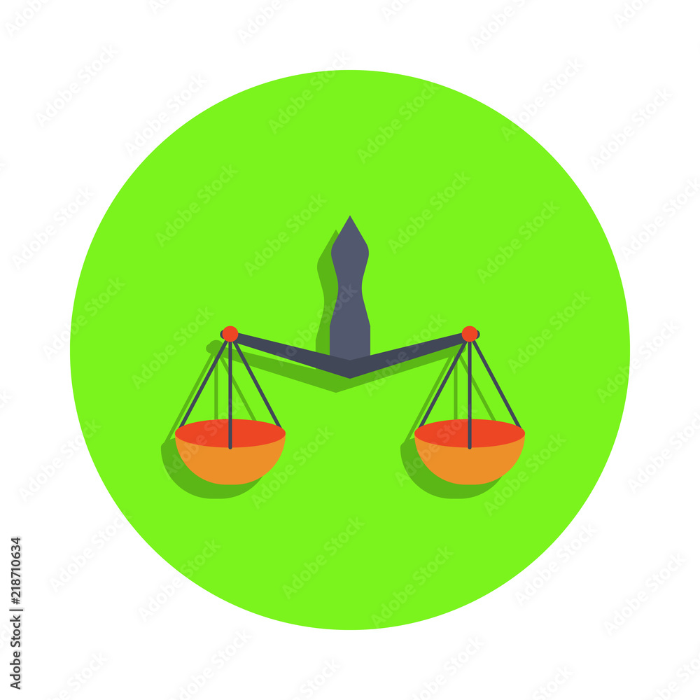 Aufkleber colored laboratory scales in green badge icon. element of science and laboratory for mobile concept 