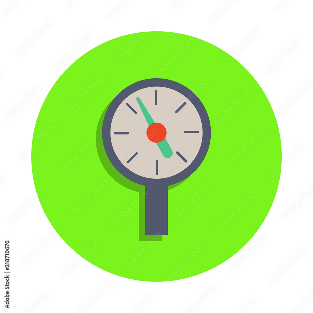 Poster colored pressure values in green badge icon. element of science and laboratory for mobile concept an