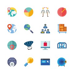 marketing icons set. top, distinction, cyberspace and server graphic works
