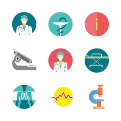 hospital icons set. faq, doctorate, men and shop graphic works
