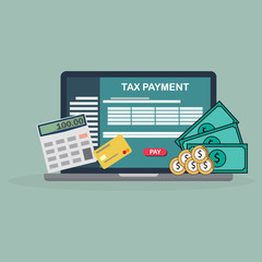 pay tax online receipt via computer or laptop