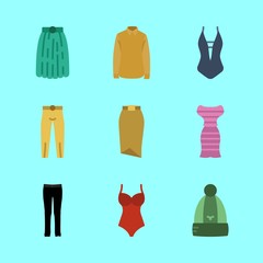 9 clothes icons set