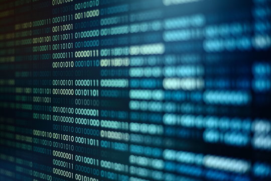 computer technology background. binary code computer language data transfers. big data and ai artificial intelligence cyber network. digital business environment.