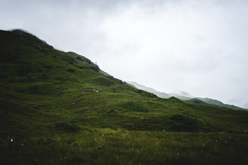 Fototapeta na wymiar Foggy Verdant Scottish Landscape
