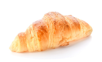 Fresh croissant on white background