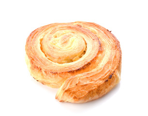 Close up sweet Danish pastries isolate on white background