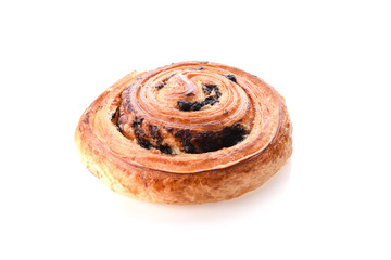 Close up sweet Danish pastries isolate on white background