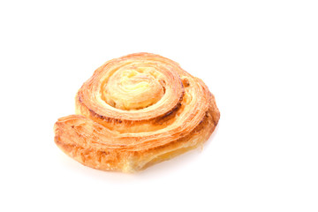 Close up sweet Danish pastries isolate on white background