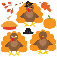 Turkey vector cartoon illustration