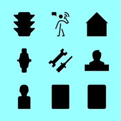 9 man icons set