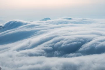Gordijnen spectacular waterfall clouds closeup © chungking