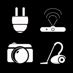 electronic icons set. household, indoor, retro and soviet graphic works
