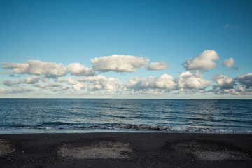 Blue sea in Hokkaido at japan.