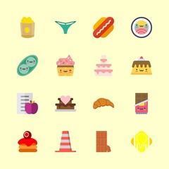 16 eat icons set