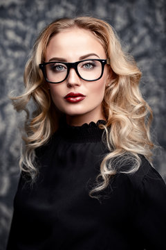 attractive girl in glasses