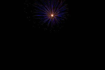 Blue firework exploding