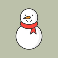 snowman, filled outline icon for Christmas theme