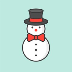 snowman, filled outline icon for Christmas theme