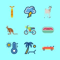 nature icons set. tie-dye, classic, leisure and shiny graphic works