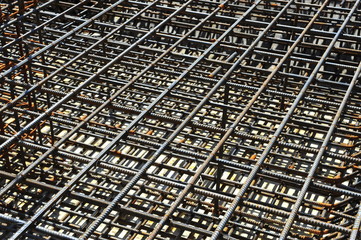 Production of reinforced concrete frame construction site