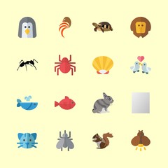 animal icons set. teamwork, hare, snow and fur graphic works