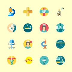 hospital vector icons set. hospital logo, ophthalmology, nurse and patient in this set