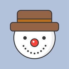 snowman, filled outline icon for Christmas theme