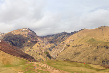 Fototapeta na wymiar View on the Caucasus mountains in Georgia
